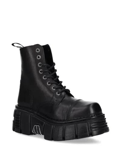 New Rock Lace-up Chunky-sole Boots