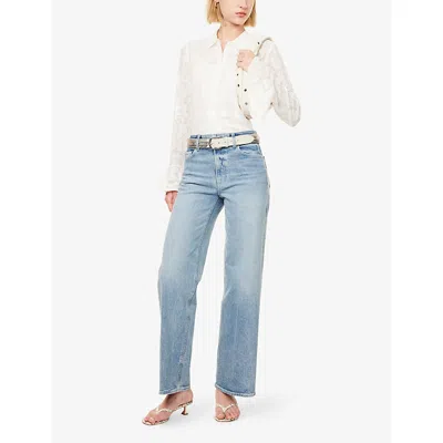Paige Womens Low Key Sasha Wide-leg Denim-blend Jeans