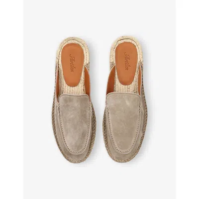 Aurélien Mens Grey/light Beachside Suede And Jute Mules ` Eur 41 / 7 Uk In Neutral