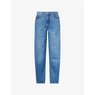 Levi's Womens Heavy Check Baggy Dad Lightweight Straight-leg Denim Jeans