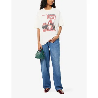 Levi's Womens Heavy Check Baggy Dad Lightweight Straight-leg Denim Jeans