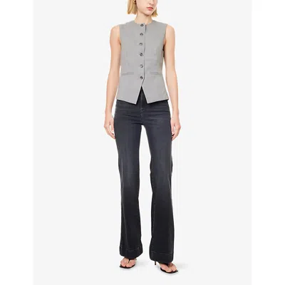 7 For All Mankind Womens Blacky Modern Dojo Flared Stretch-denim Jeans