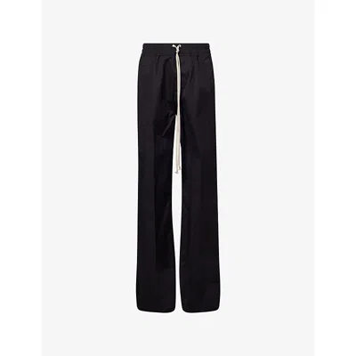Rick Owens Mens Black Dietrich Drawstring-waist  Stretch-cotton Trousers