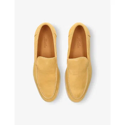 Aurélien Mens Yellow Yacht Suede Loafers Eur 43 / 9 Uk In Yellow
