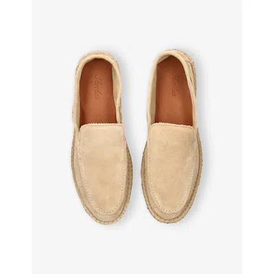 Aurélien Mens Beige Beachside Suede And Jute Loafers Eur 44 / 10 Uk In Neutral
