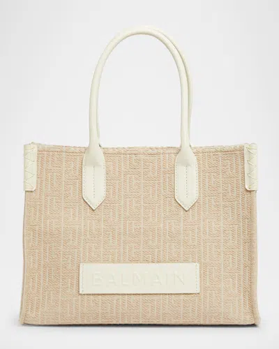 Balmain B-army Shopper Shoulder Bag In Monogram Jacquard