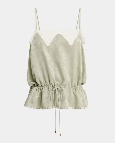 Chloé Lace-trim Floral Silk Jacquard Camisole Top