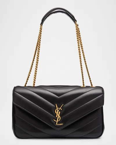 Saint Laurent Loulou Medium Ysl Chain Shoulder Bag In Quilted Leather