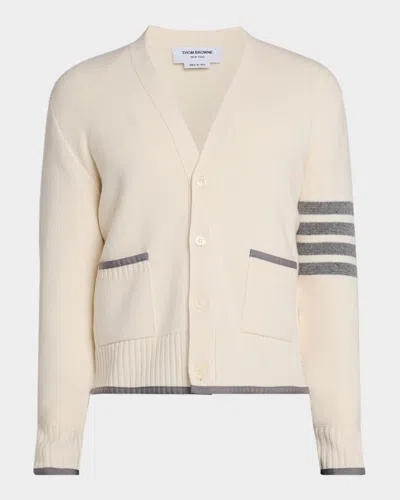 Thom Browne Wool Cardigan With Striped Sleeve Detail