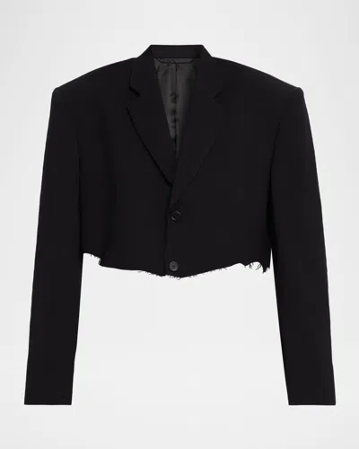Balenciaga Cutoff Crop Single Breasted Blazer