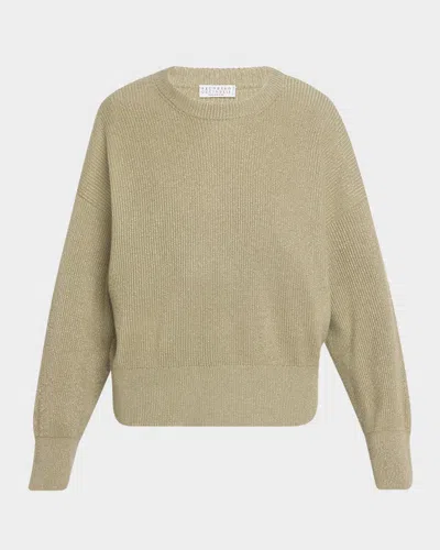Brunello Cucinelli Sparkling Cashmere Winter Vanise Crewneck Sweater