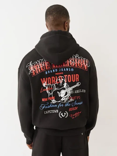 True Religion Multi Logo Print Zip Hoodie
