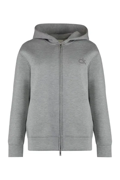 Calvin Klein Zip-up Hoodie With Hood And Pockets