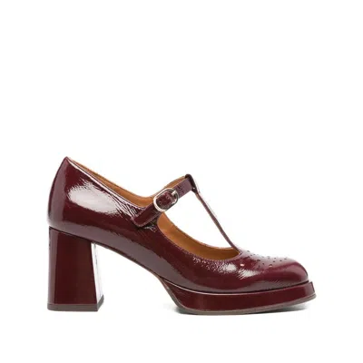 Chie Mihara 70mm T-bar Block-heel Pumps In Burgundy