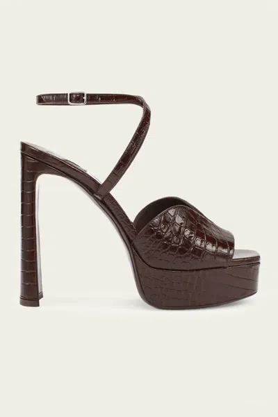 Jimmy Choo Karli/pf 125 Croco Platform Sandal In Chocolate