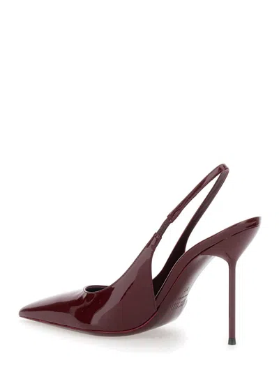 Paris Texas 'lidia' Bordeaux Slingback Mules With High Stiletto Heel And Elastic Ankle Strap In Leather Woman