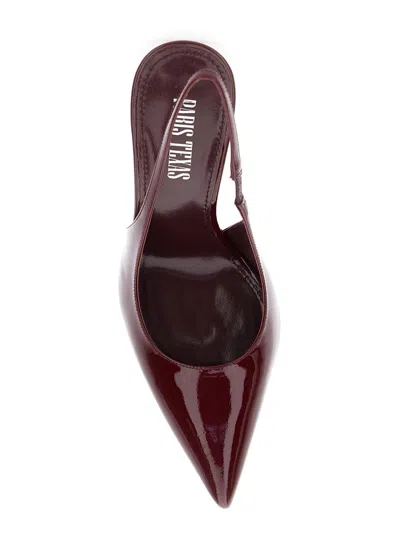 Paris Texas 'lidia' Bordeaux Slingback Mules With High Stiletto Heel And Elastic Ankle Strap In Leather Woman