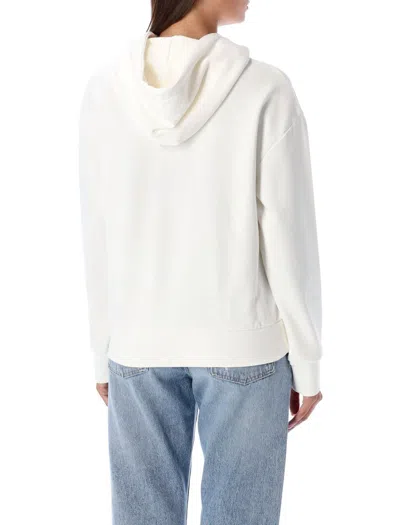 Apc A.p.c. Logo Detailed Drawstring Hoodie In White