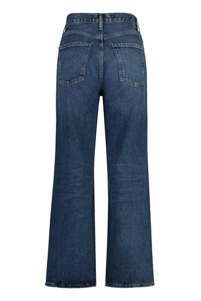 Agolde Ren 5-pocket Straight-leg Jeans In Blue