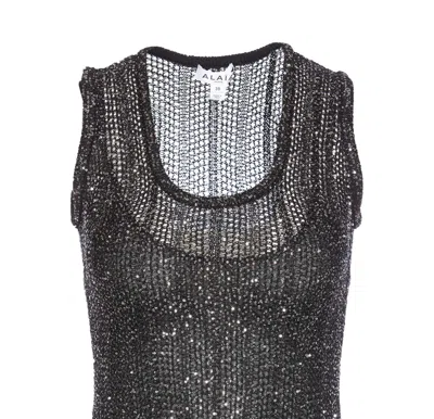 Alaïa Flared Hem Knit Dress In Black