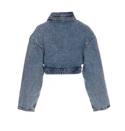Alaïa Cropped Denim Jacket With Classic Collar