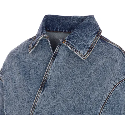 Alaïa Cropped Denim Jacket With Classic Collar