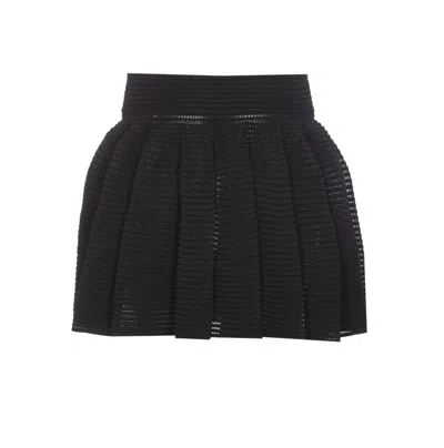 Alaïa Full Skirt With Pleated High Waist In Black