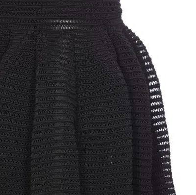 Alaïa Full Skirt With Pleated High Waist In Black