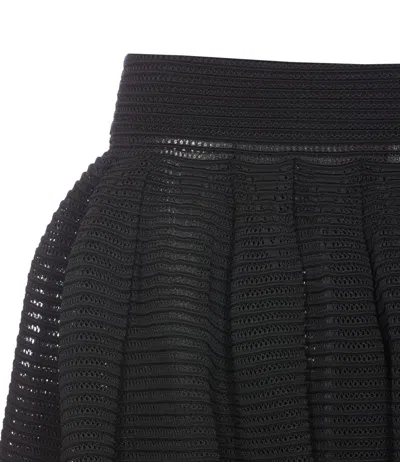 Alaïa Full Skirt With Pleated High Waist In Black