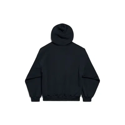 Balenciaga Black Hoodie With Fixed Hood And Logo Print On The Front In Cotton Man
