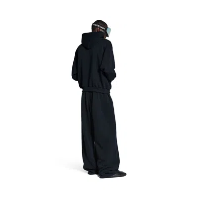Balenciaga Black Hoodie With Fixed Hood And Logo Print On The Front In Cotton Man