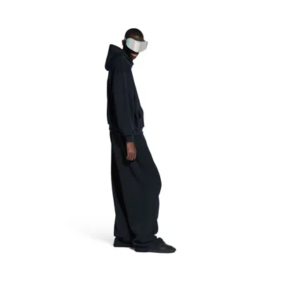 Balenciaga Black Hoodie With Fixed Hood And Logo Print On The Front In Cotton Man