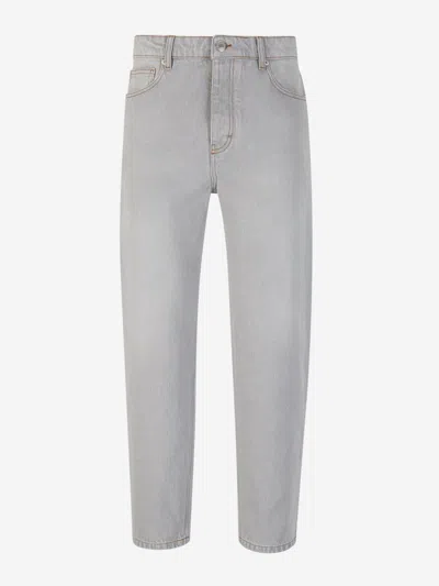 Ami Alexandre Mattiussi Cropped Tapered Jeans Grey In White