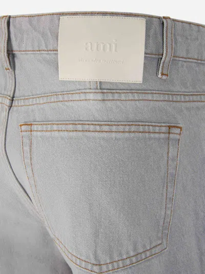 Ami Alexandre Mattiussi Cropped Tapered Jeans Grey In White