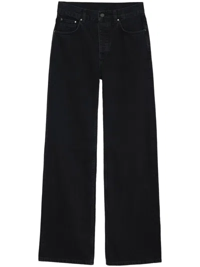 Anine Bing Logo-patch Wide-leg Jeans