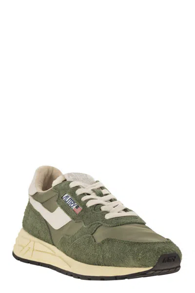 Autry Reelwind - Low Sneakers In Nylon And Suede In Green