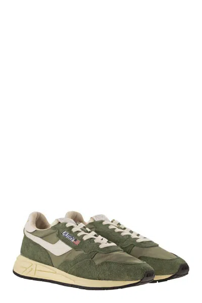 Autry Reelwind - Low Sneakers In Nylon And Suede In Green