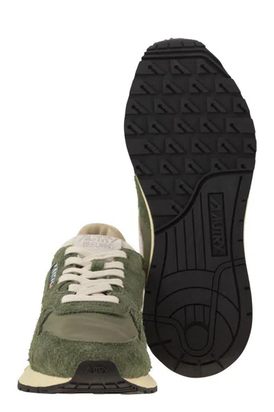 Autry Reelwind - Low Sneakers In Nylon And Suede In Green