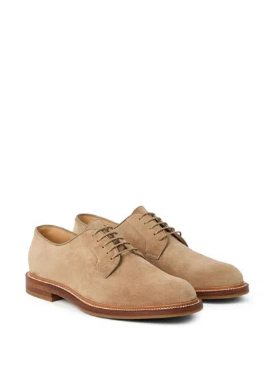 Brunello Cucinelli Refined Brown Suede Flat Shoes