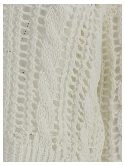 Brunello Cucinelli Lace-knit Sweater In Neutral