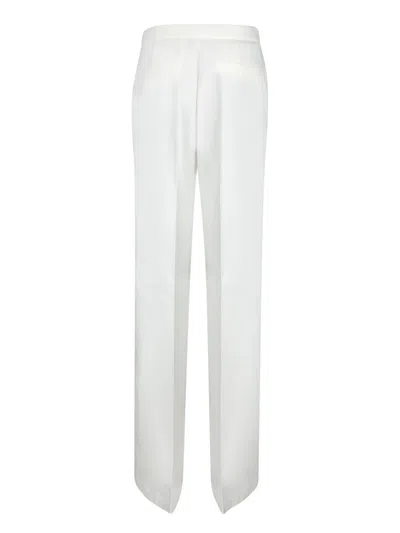 Brunello Cucinelli White Pants With Pleated Front And Jewelry Detail