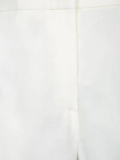 Brunello Cucinelli White Pants With Pleated Front And Jewelry Detail