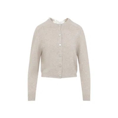 Carven Cashmere Button-up Sweater With Delicate Tie Detail