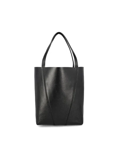 Chloé Womens Black Spin Large Leather Tote Bag In Black