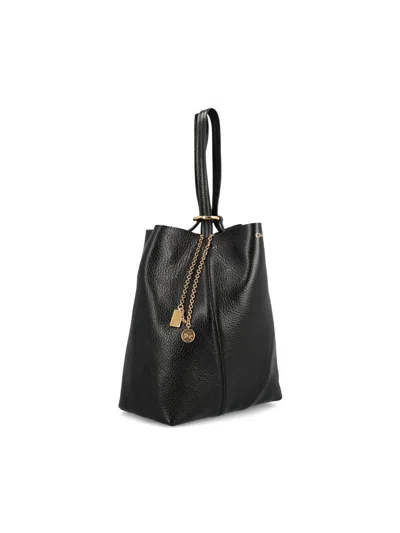 Chloé Womens Black Spin Large Leather Tote Bag In Black