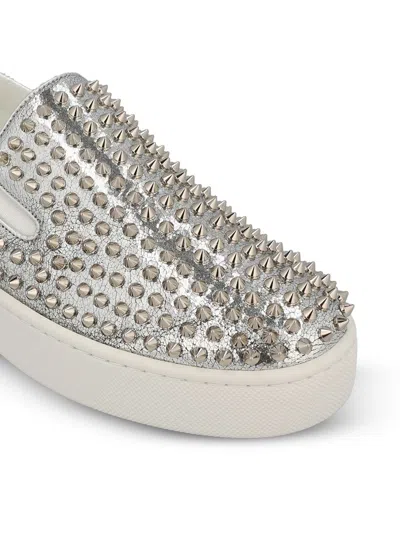 Christian Louboutin Spikeboat Leather Slip-on Sneakers