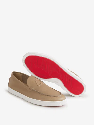 Christian Louboutin Varsiboats Leather Loafers In Brown