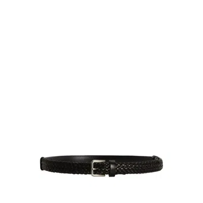 Dolce & Gabbana Black Woven Leather Belt