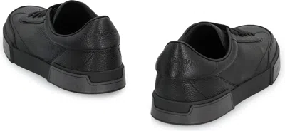 Dolce & Gabbana Gray Calfskin Portofino Yacht Sneakers