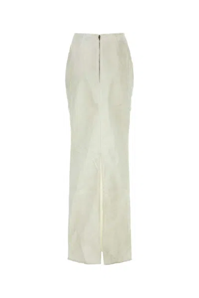 Entire Studios Gonna Channel In Denim Stretch Bianco Donna